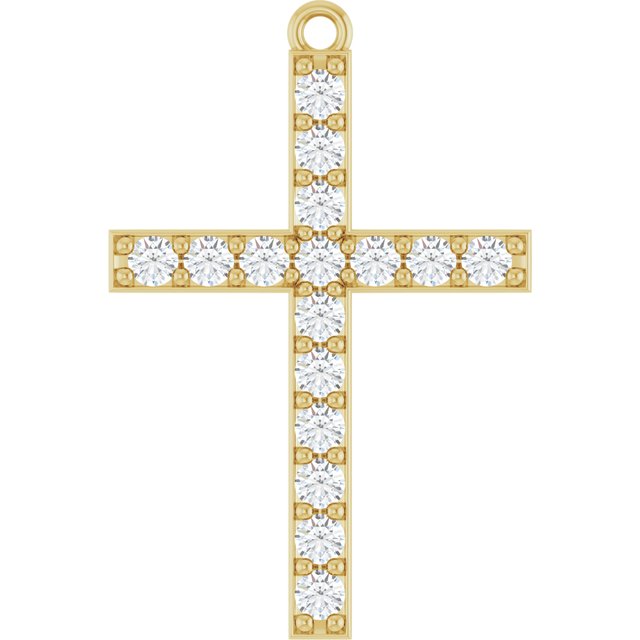 1/2 CTW Lab-Grown Diamond Cross Dangle, 16.8 mm x 25.3 mm