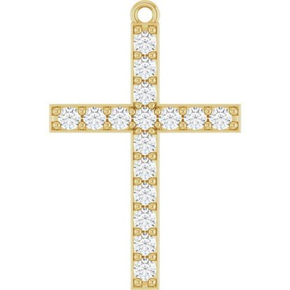 1/2 CTW Lab-Grown Diamond Cross Dangle, 16.8 mm x 25.3 mm