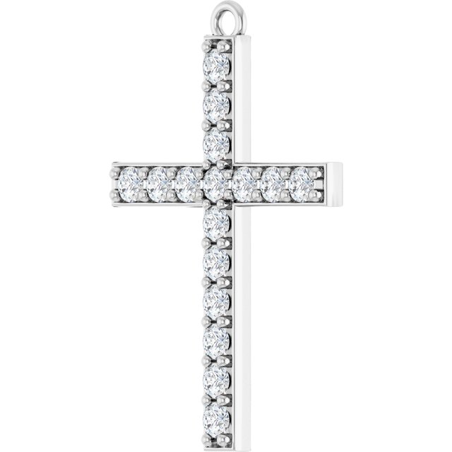 1/2 CTW Lab-Grown Diamond Cross Dangle, 16.8 mm x 25.3 mm
