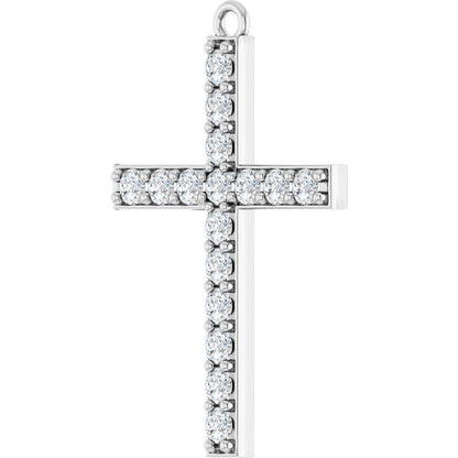 1/2 CTW Lab-Grown Diamond Cross Dangle, 16.8 mm x 25.3 mm