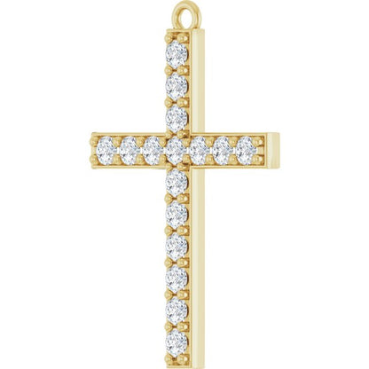 1/2 CTW Lab-Grown Diamond Cross Dangle, 16.8 mm x 25.3 mm