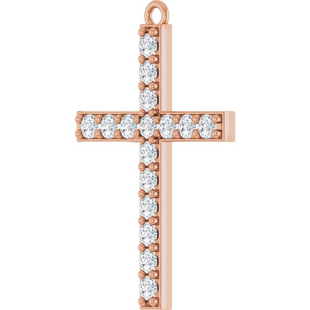 1/2 CTW Lab-Grown Diamond Cross Dangle, 16.8 mm x 25.3 mm