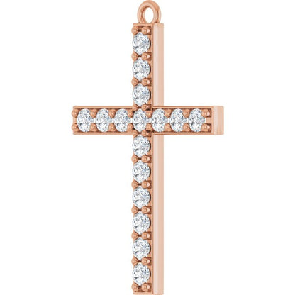 1/2 CTW Lab-Grown Diamond Cross Dangle, 16.8 mm x 25.3 mm