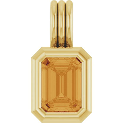 14K Yellow Gold Natural Citrine Pendant, 16.8 x 8.4 mm