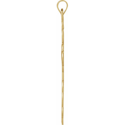 14K Yellow Gold 40x26 mm Orthodox Cross Pendant