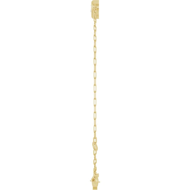 14K Yellow Gold 1/5 CT Natural Diamond Heart 6 1/2-7 1/2" Bracelet