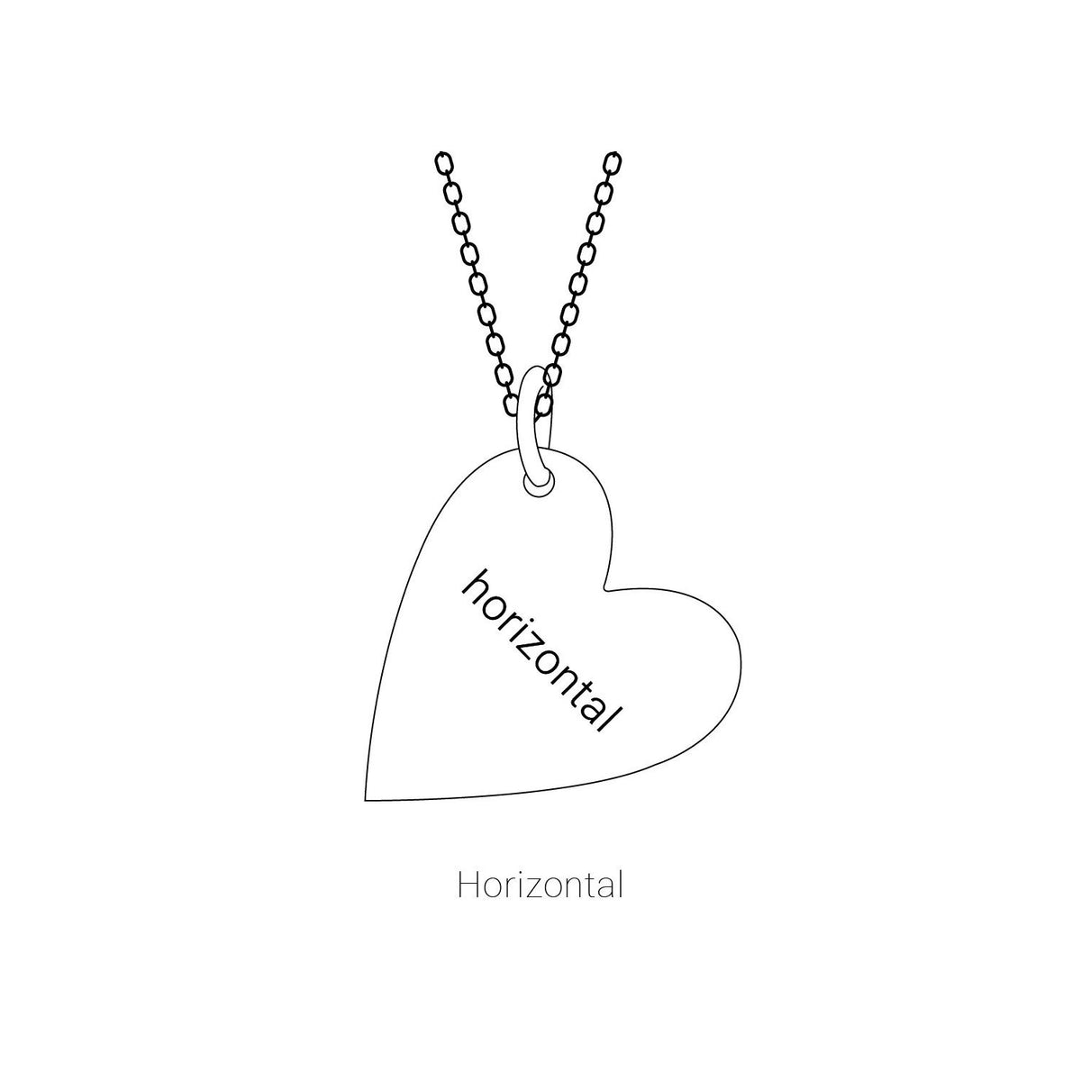 Engravable Sideways Heart Pendant, 14.42 x 11.78 mm