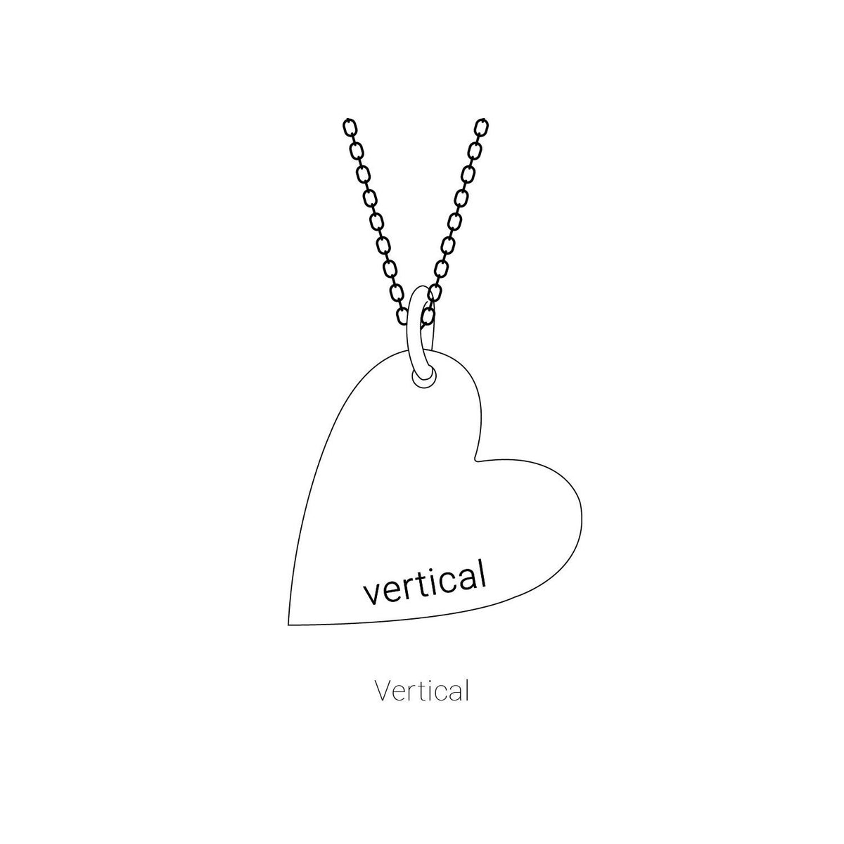 Engravable Sideways Heart Pendant, 14.42 x 11.78 mm