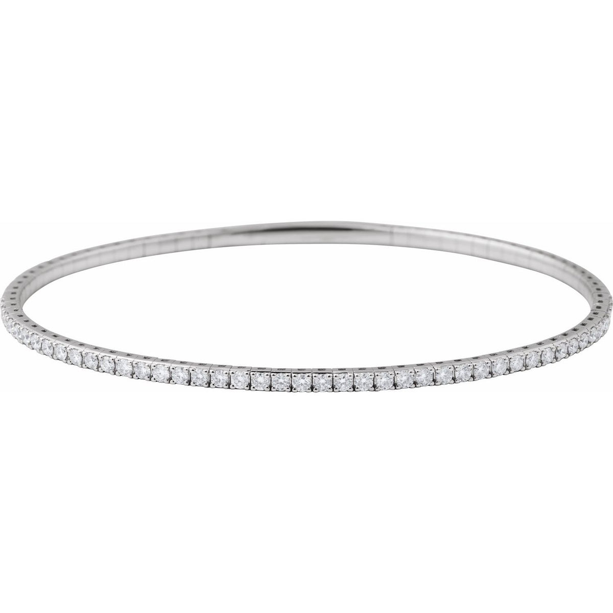 2 CTW Lab-Grown Diamond Flexible Bangle 7" Bracelet