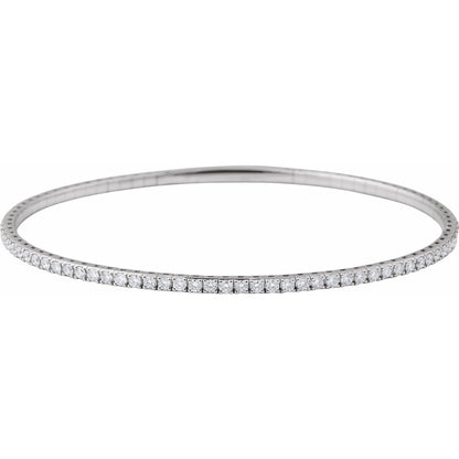 1 CTW Lab-Grown Diamond Flexible Bangle 7" Bracelet