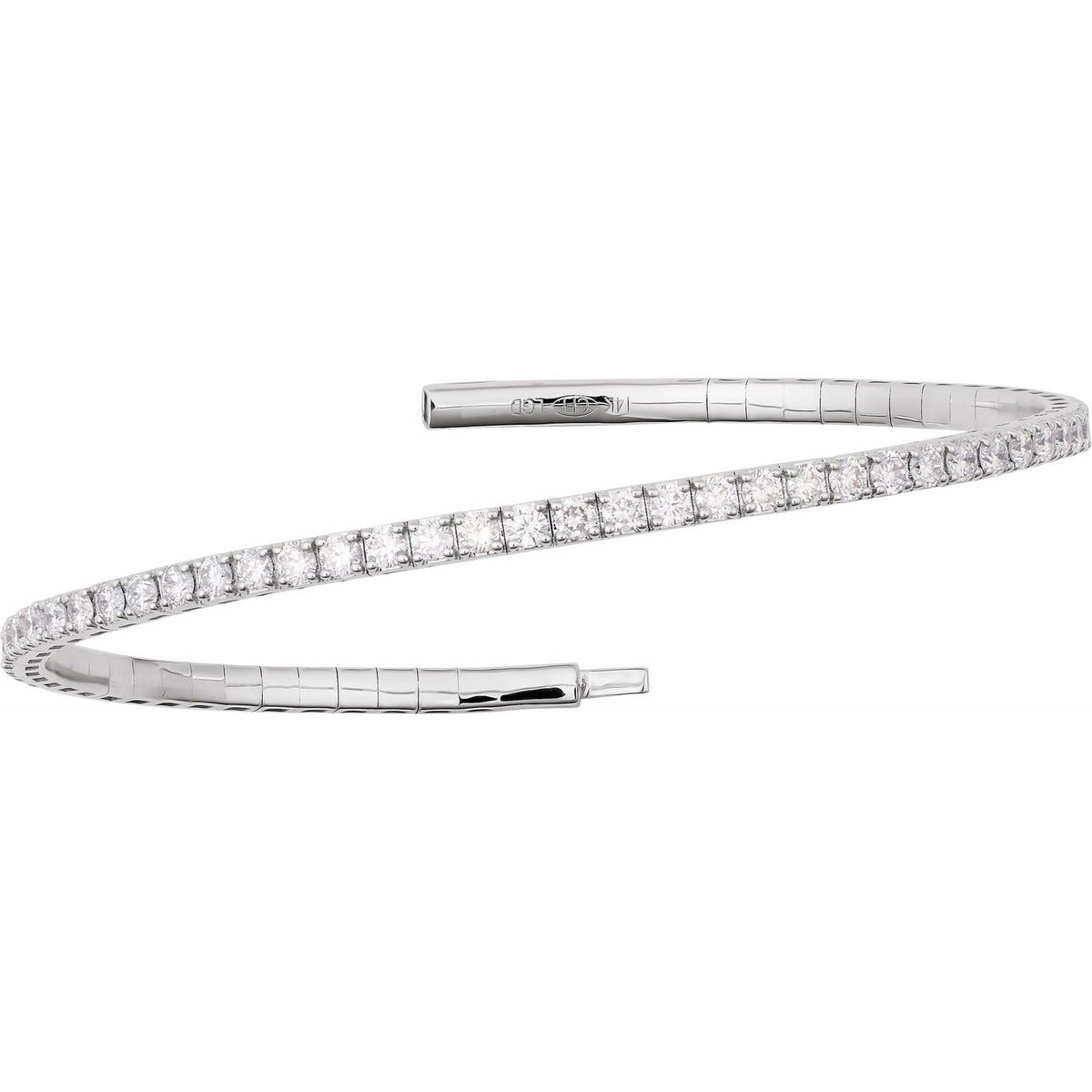 1 CTW Lab-Grown Diamond Flexible Bangle 7" Bracelet