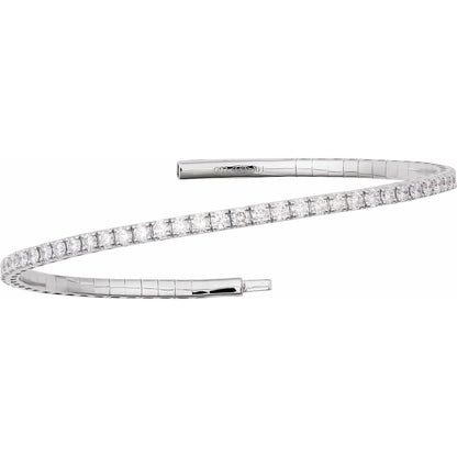 1 CTW Lab-Grown Diamond Flexible Bangle 7" Bracelet