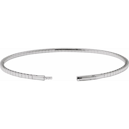 2 CTW Lab-Grown Diamond Flexible Bangle 7" Bracelet