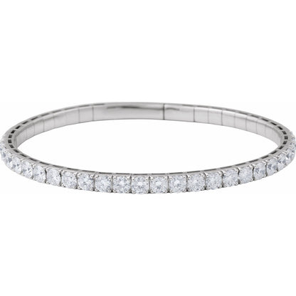 5 CTW Lab-Grown Diamond Flexible Bangle 7" Bracelet