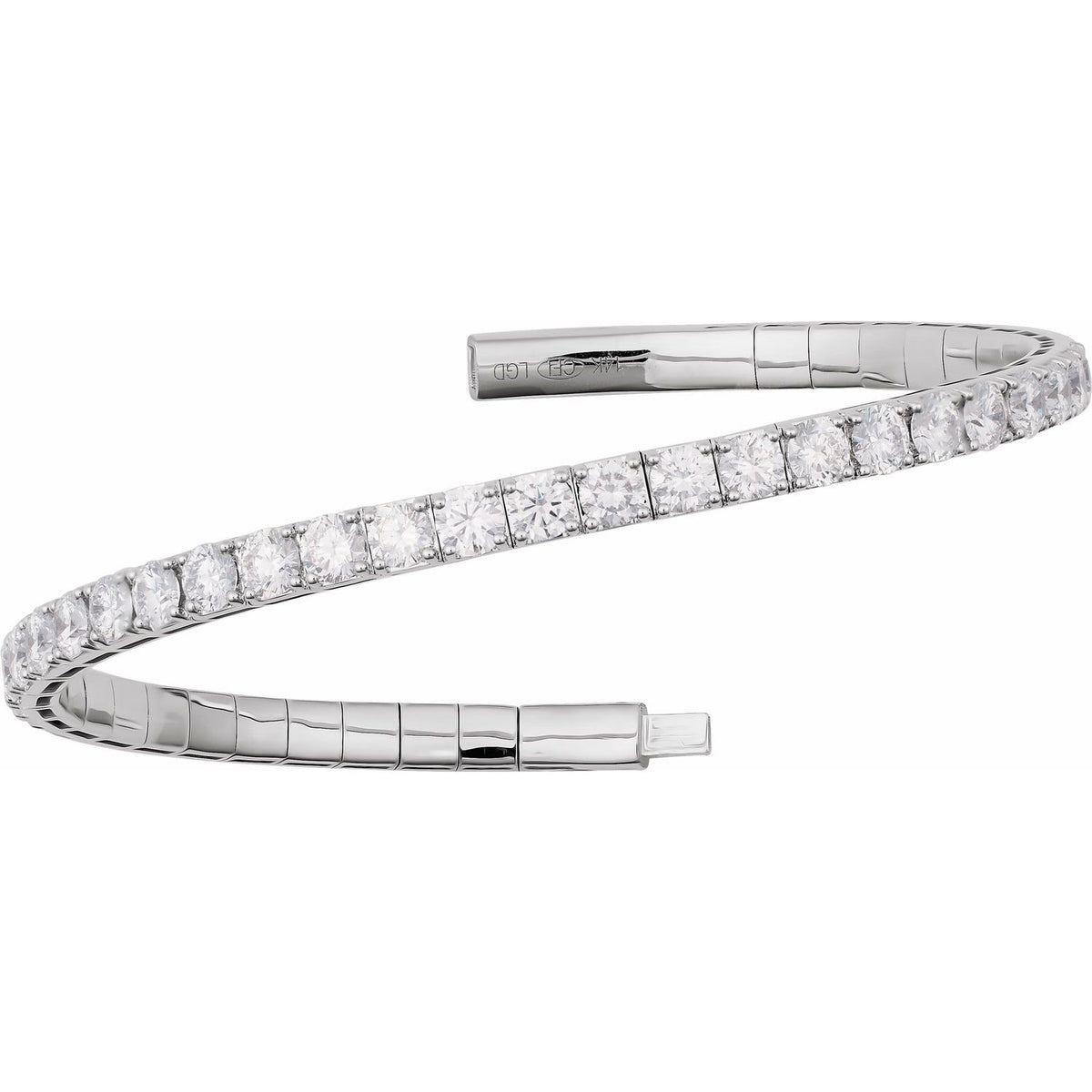 4 CTW Lab-Grown Diamond Flexible Bangle 7" Bracelet