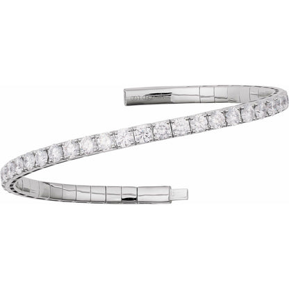 4 CTW Lab-Grown Diamond Flexible Bangle 7" Bracelet