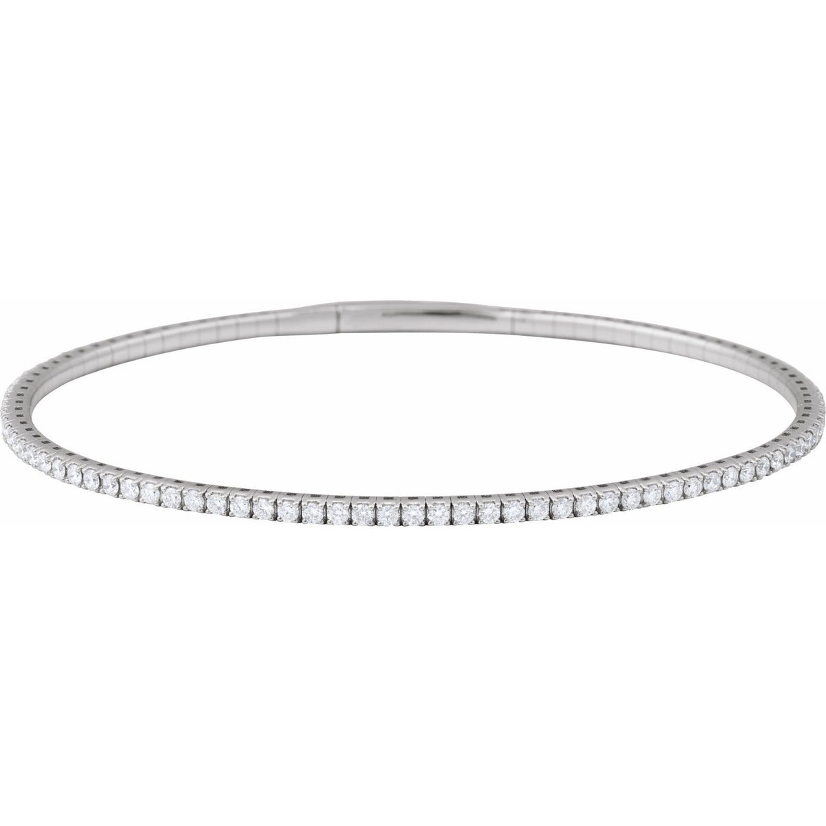 2 CTW Lab-Grown Diamond Flexible Bangle 7" Bracelet (BRC1002)