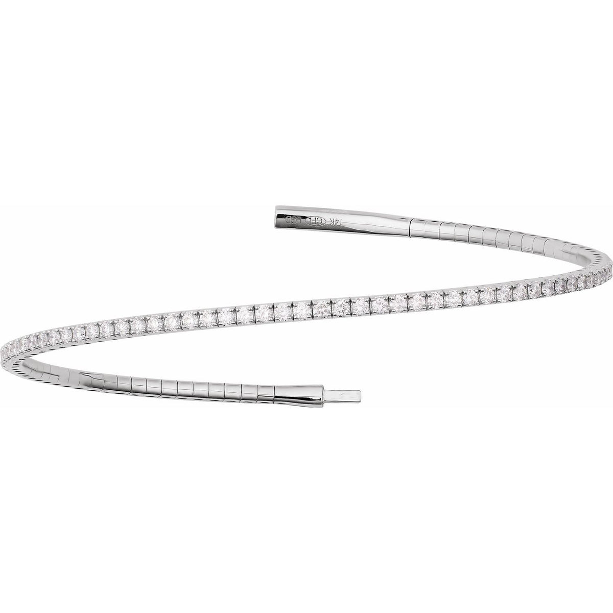 1 1/2 CTW Lab-Grown Diamond Flexible Bangle 7" Bracelet