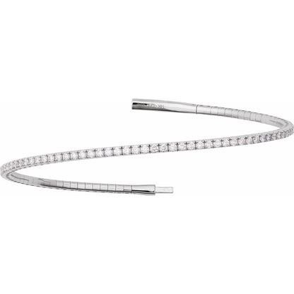 1 1/2 CTW Lab-Grown Diamond Flexible Bangle 7" Bracelet