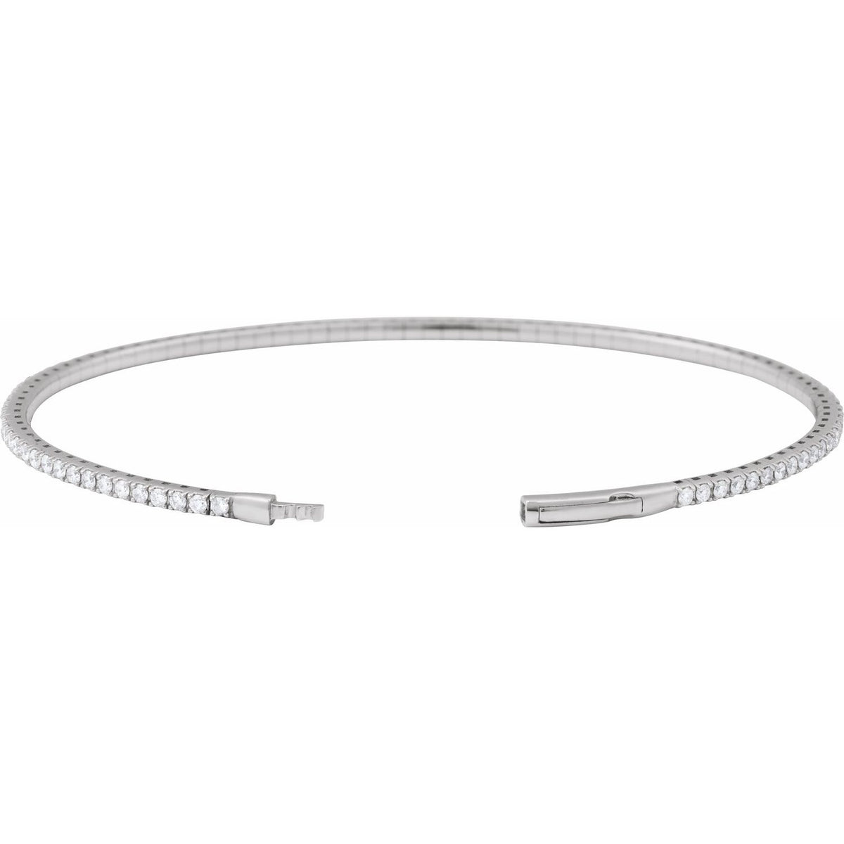 2 CTW Lab-Grown Diamond Flexible Bangle 7" Bracelet (BRC1002)
