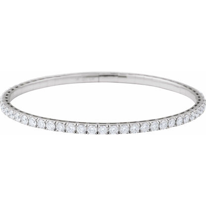 5 CTW Lab-Grown Diamond Flexible Bangle 7" Bracelet (BRC1002)