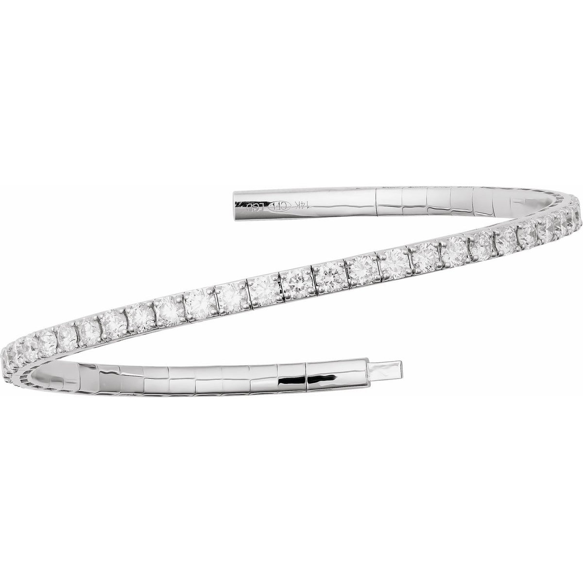 5 CTW Lab-Grown Diamond Flexible Bangle 7" Bracelet (BRC1002)