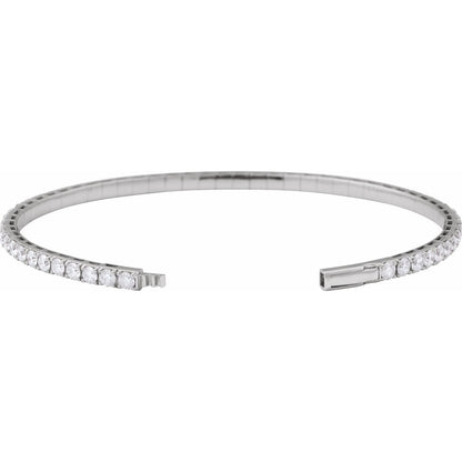 5 CTW Lab-Grown Diamond Flexible Bangle 7" Bracelet (BRC1002)