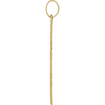 14K Yellow Gold 26x15 mm Orthodox Cross Pendant