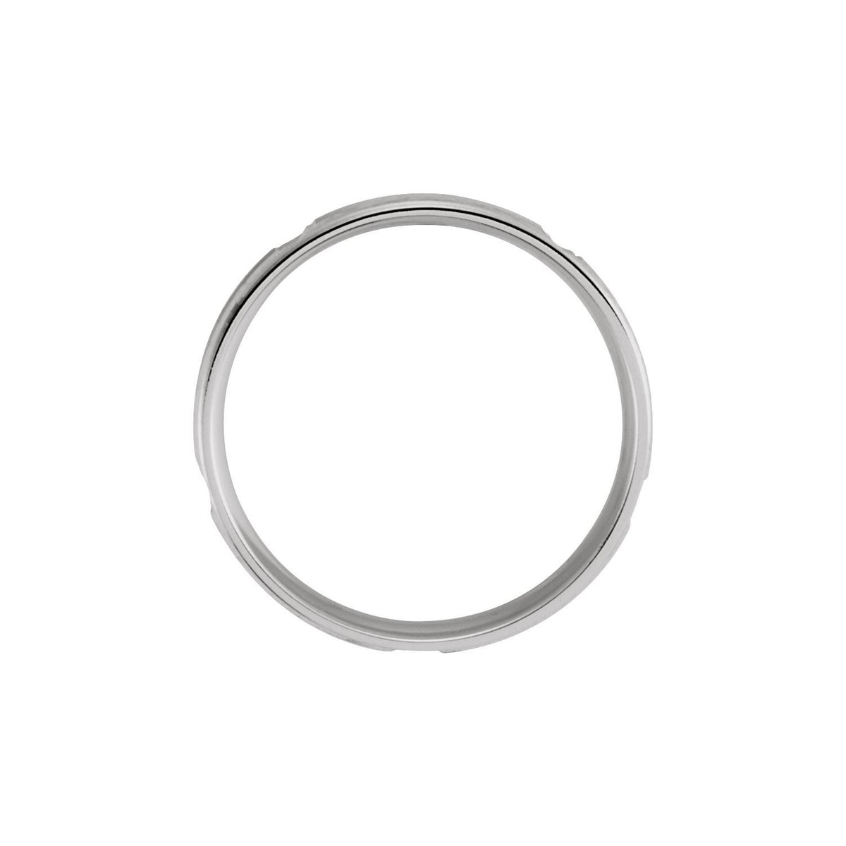 10K White Gold Grooved Band