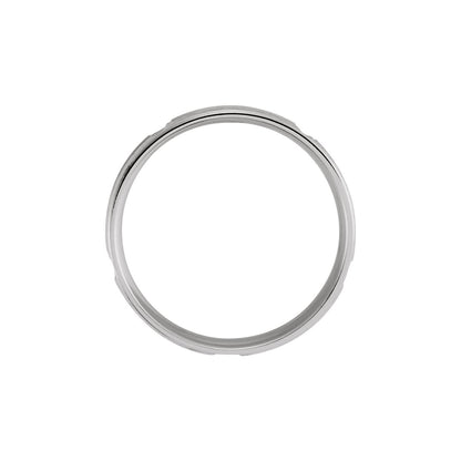 10K White Gold Grooved Band