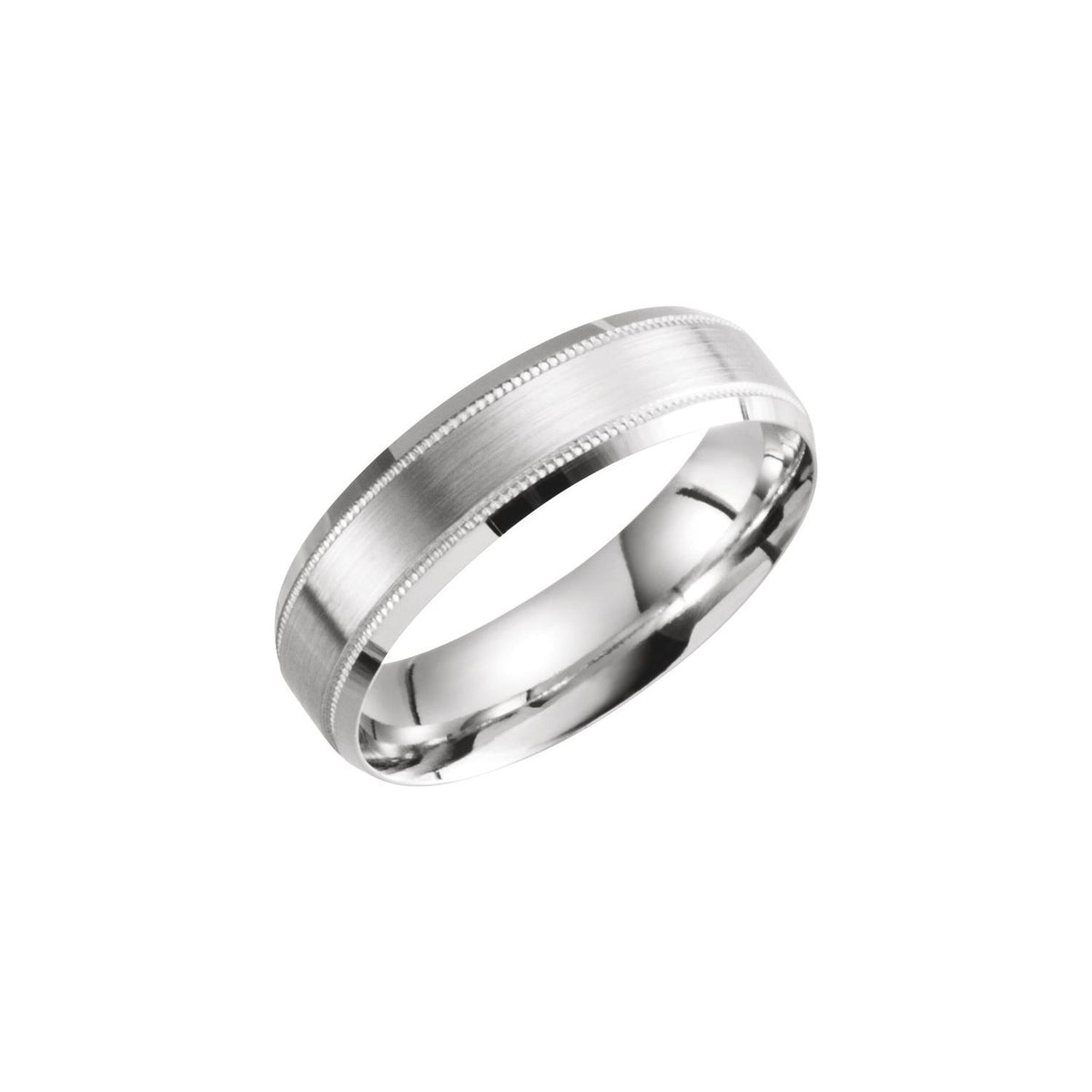 Milgrain Beveled-Edge Comfort-Fit Half Round Band