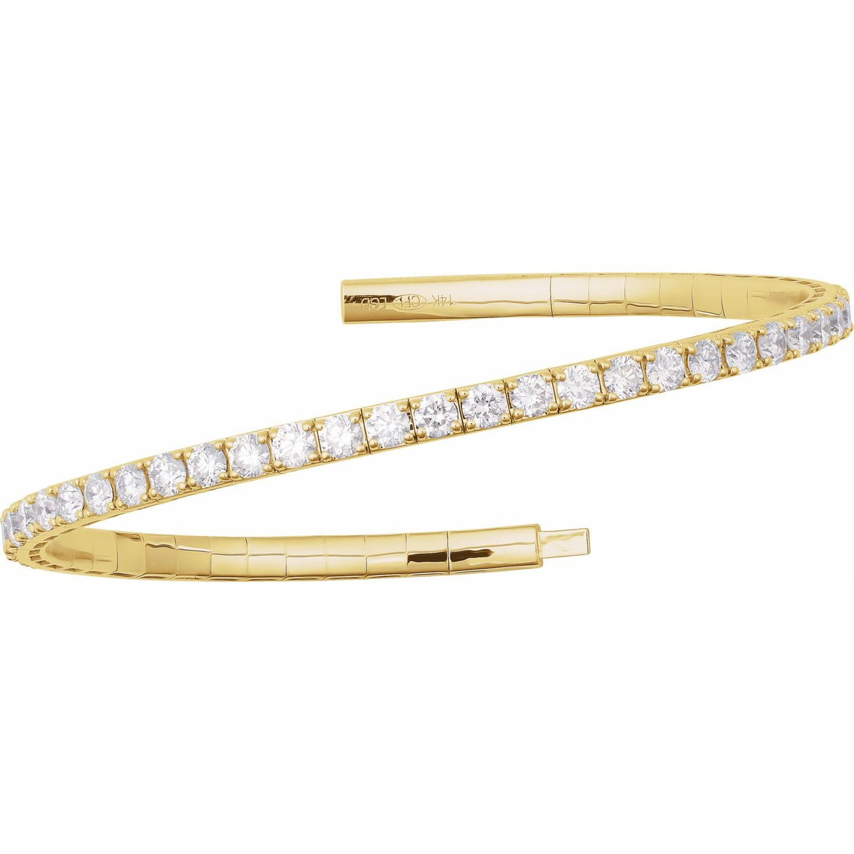 5 CTW Lab-Grown Diamond Flexible Bangle 7" Bracelet (BRC1002)