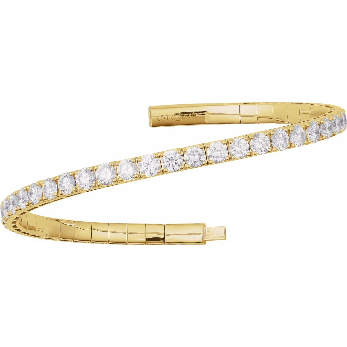 5 CTW Lab-Grown Diamond Flexible Bangle 7" Bracelet