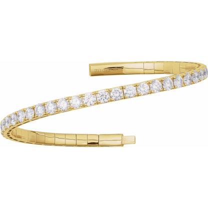 5 CTW Lab-Grown Diamond Flexible Bangle 7" Bracelet