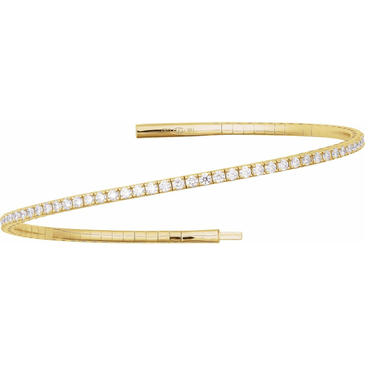 3 CTW Lab-Grown Diamond Flexible Bangle 7" Bracelet (BRC1002)