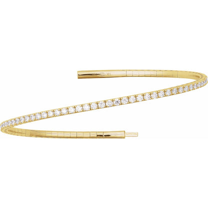 3 CTW Lab-Grown Diamond Flexible Bangle 7" Bracelet (BRC1002)