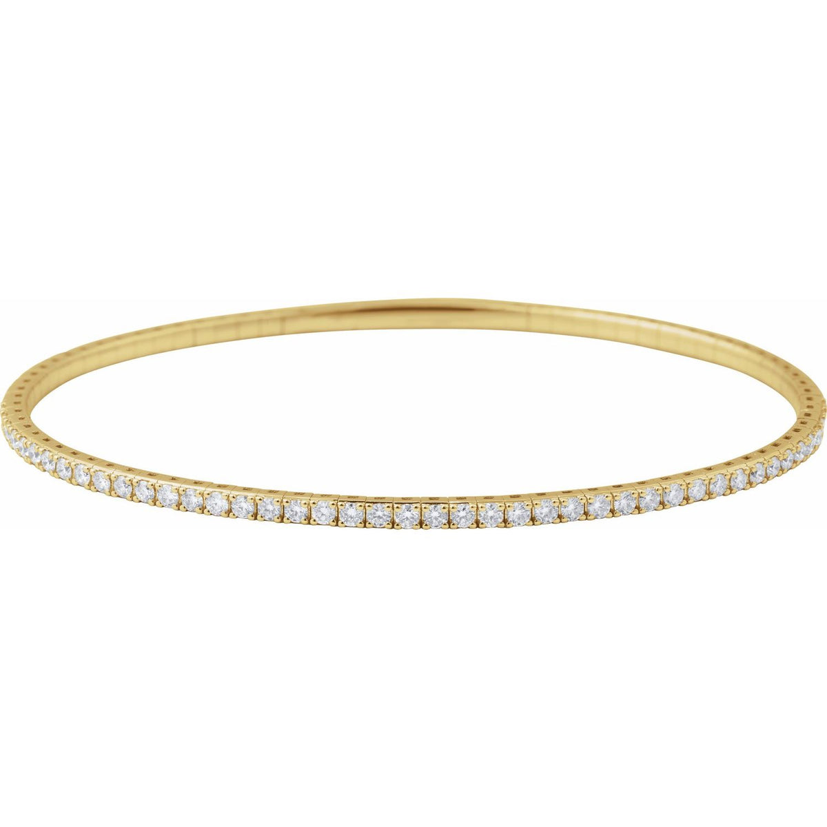 1 CTW Lab-Grown Diamond Flexible Bangle 7" Bracelet