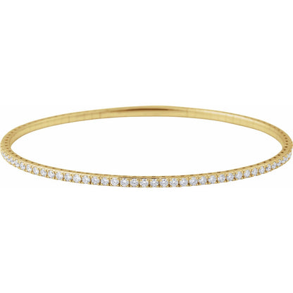 1 CTW Lab-Grown Diamond Flexible Bangle 7" Bracelet