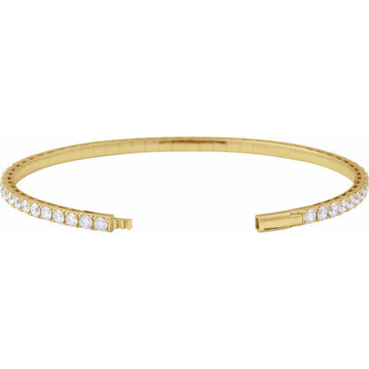 5 CTW Lab-Grown Diamond Flexible Bangle 7" Bracelet (BRC1002)