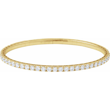 5 CTW Lab-Grown Diamond Flexible Bangle 7" Bracelet (BRC1002)