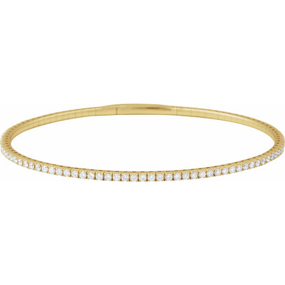 1 1/2 CTW Lab-Grown Diamond Flexible Bangle 7" Bracelet
