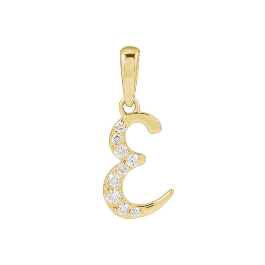 1/10 CTW Natural Diamond Initial Pendant
