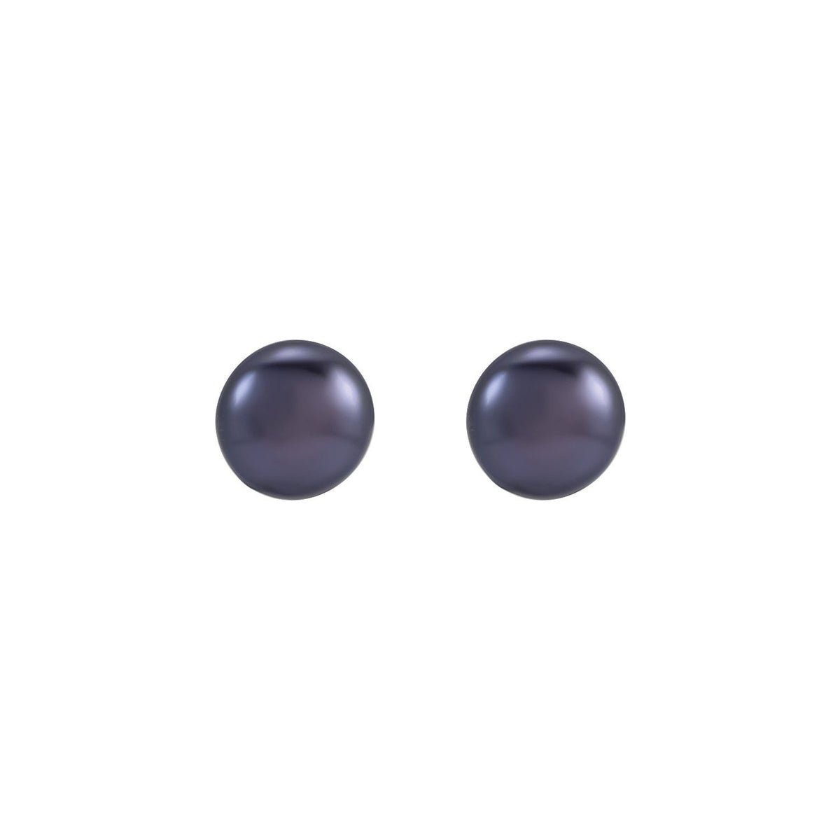 3.5- Cultured Black Freshwater Button Pearl Earrings