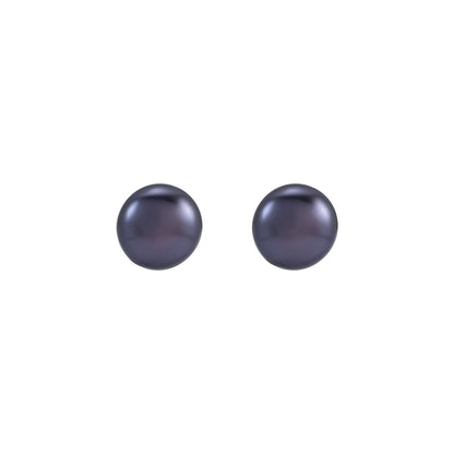 3.5- Cultured Black Freshwater Button Pearl Earrings