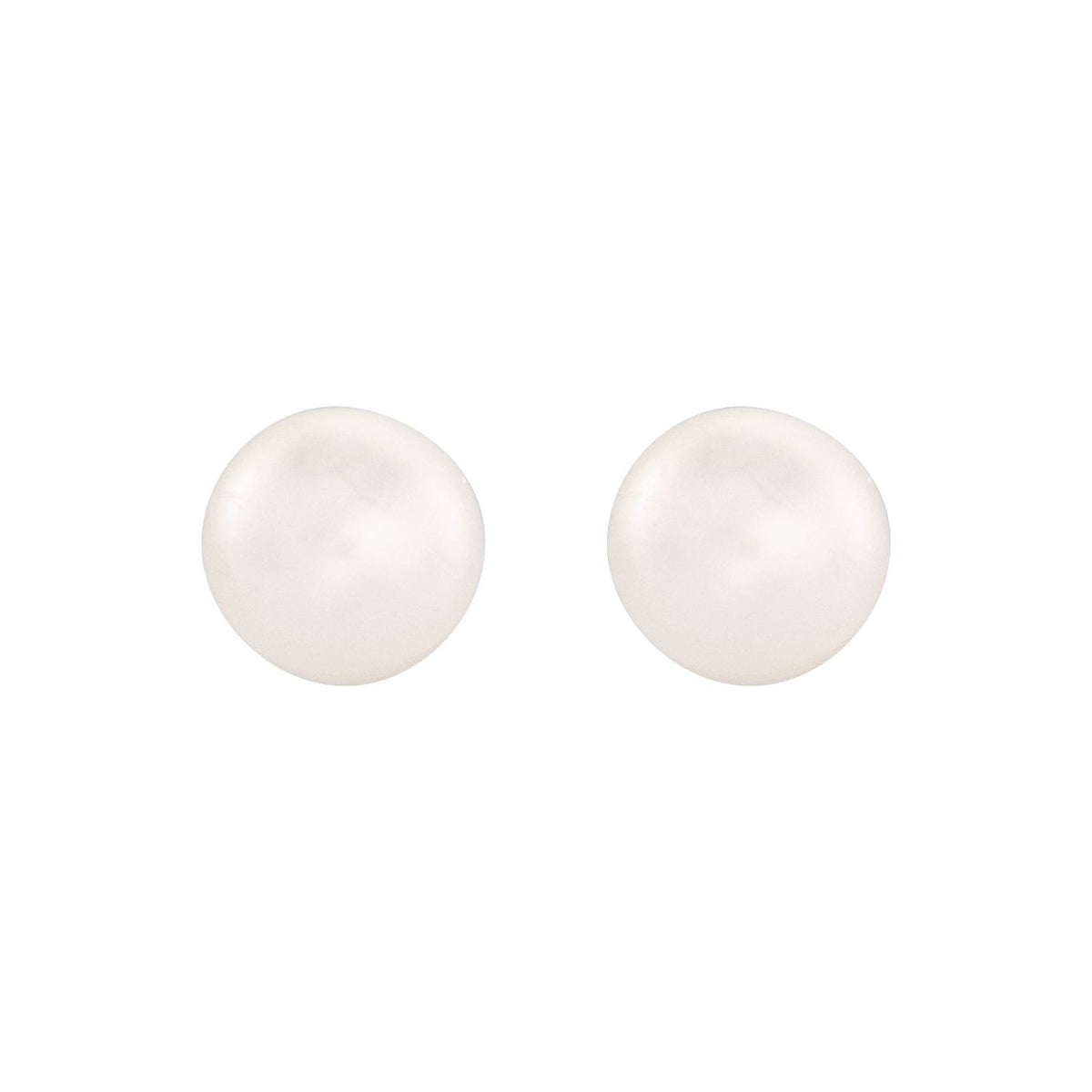 4- Cultured White Freshwater Button Pearl Earrings