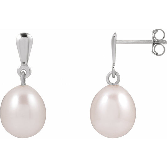 Cultured White Freshwater Pearl Earrings (689320)