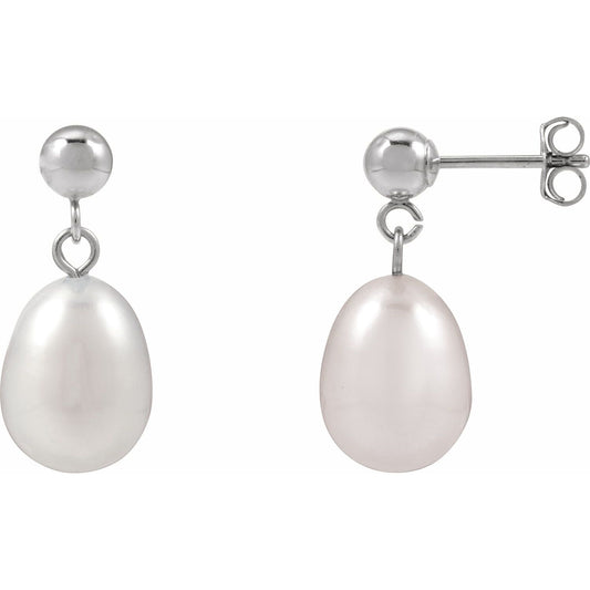 Cultured White Freshwater Pearl Earrings (689322)