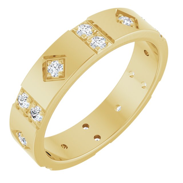 1/4 CTW Natural Diamond Mens Accented Band