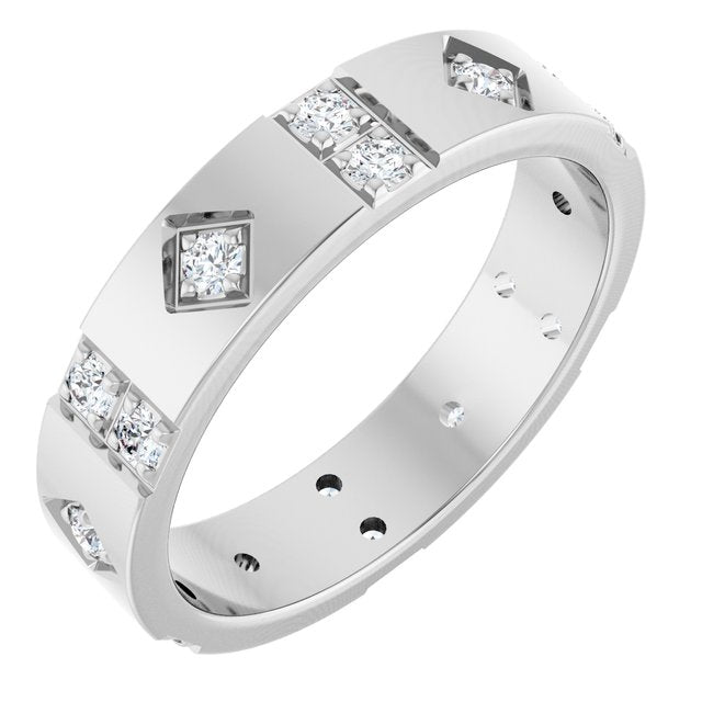 3/8 CTW Natural Diamond Mens Accented Band