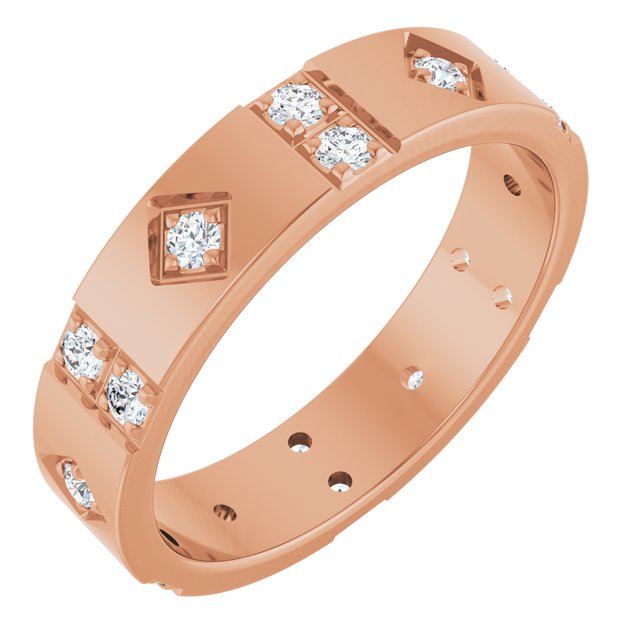 5/8 CTW Lab-Grown Diamond Mens Accented Band